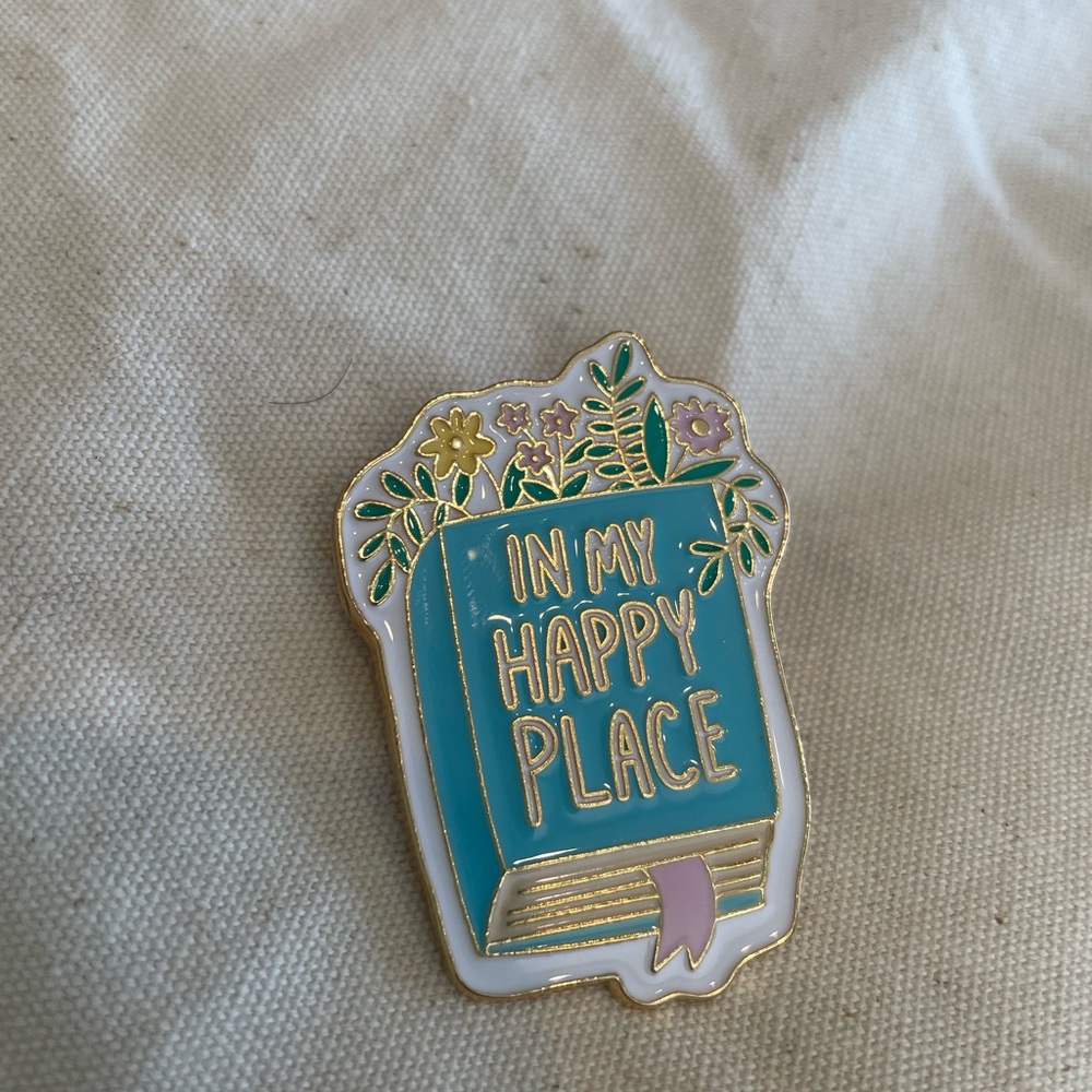 Colorful 'In My Happy Place' Enamel Pin